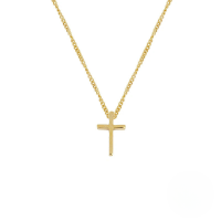wholesale S925 Sterling Silver Minimalist Cross Pendant Necklace, Korean Style Ins-inspired Simple And Unique Design Collarbone Chain-Gold