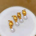 wholesale Gold-Plated Sterling Silver Mermaid Tail Rose Pearl Accessory Bracelet Necklace Braiding String DIY Handcraft Spacer Bead Semi-Finished-0-6