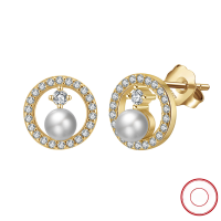 wholesale S925 Sterling Silver Earrings with Freshwater Pearls, High-End Fashion Stud Earrings Set with Zircon, Direct from Manufacturer-Platinum, 2.0g, >925 silver