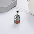 wholesale Metal S990 silver antique vintage ethnic style finely carved koi fish lotus openable gau box DIY accessory-0-1