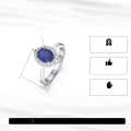 wholesale S925 Sterling Silver Cloud-Pull Jewelry Ring, Luxury Extra Sparkling Zircon Ring, Large Sapphire Ring-0-3