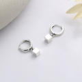 wholesale S925 Sterling Silver Minimalist Square Ear Clasp Fashion Commuting Versatile Match Exquisite Small Ear Accessories Women-0-1