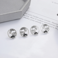 wholesale S925 Sterling Silver Retro Vintage Style National Trend Lotus "Eternal Joy" Trendy Fine Workmanship Versatile Earrings for Women-510FR polished / about 3.3g / pair  925 silver