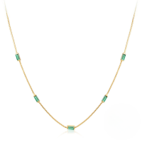 wholesale 925 Sterling Silver Exquisite Simple Fine Chain Colored Zircon Collarbone Necklace, Korean Style Internet Famous Ins Trendy Accessory-Gold-Green Diamond 925 Silver
