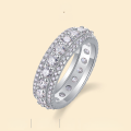 wholesale S925 Sterling Silver Moissanite Closed Full Eternity Ring Cross-Border Hot Selling New Style Source Wholesale Ready to Ship Dropshipping-0-0