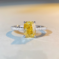 wholesale S925 Sterling Silver High Carbon Diamond Ring, Radiant Cut Yellow Diamond Ring for Women, Cross-Border Live Streaming Best-Seller, Dropshipping Available-Pink Diamond-CBJZ126 No. 6