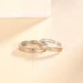 wholesale S925 Sterling Silver Tyndall Effect Couple Rings, Light Luxury High-End Sense Valentine's Day Gift for Boyfriend/Girlfriend-0-1
