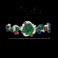 wholesale Gold-Plated 925 Silver Bracelet with High-Carbon Diamonds, Tutti Frutti Green Gemstone, Exquisite and Versatile Jewelry for Women-0-2