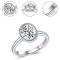 wholesale S925 sterling silver plated with 18K gold, cross-border new 2-carat moissanite ring, fancy-shaped moissanite women's ring-0-5