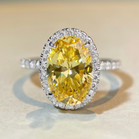 wholesale S925 Sterling Silver FashionFull Drill Yellow ZirconRing for Women Wholesale-White Diamond-CBJZ071 Hong Kong Code No. 14