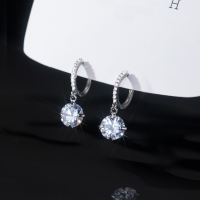 wholesale S925 silver elegant and sophisticated diamond-embedded women's commuting-style ear clips, summer youthful heart earrings M01650-S925 silver pair>925 silver