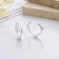 wholesale S925 Sterling Silver Korean-style Geometric Square Soft Irregular Design Minimalist Ins-inspired Versatile Earrings-YHR255/approx. 3.2g>925 silver