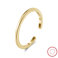 wholesale S925 Sterling Silver Classic Adjustable Open Ring Minimalist Gold Plated Ring Factory Direct Wholesale-2mm wide adjustable 14K gold 1.0g 7