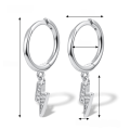 wholesale S925 Sterling Silver Cross-Border Europe and America Bestseller Lightning Ear Clasp with Micro-Inlaid Zirconia Light Luxury Earrings, High-End Fashionable Personalized Jewelry-0-8