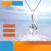 wholesale Metal material first, OEM, ODM, custom fashion luxury moissanite necklace for women based on provided samples, designs, or patterns-Gold 925 silver