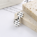 wholesale S925 Sterling Silver European and American Cross-Border Creative Dumbbell Design Minimalist Sporty Personality Pendant-0-1