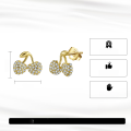 wholesale S925 Sterling Silver, Cloud-pull New Product, Internet-famous Same Style Small and Exquisite Cherry Earrings with Zircon, Cross-border Wholesale-0-2