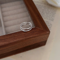 wholesale 925 Sterling Silver Minimalist Adjustable Open Double Layer Ring for Women, Spring and Summer New Ins Trendy Ring-0-4