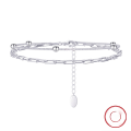 wholesale 925 Silver Geometric Double-layer Bracelet by Yunchain, Versatile and Elegant Double-layer Chain-0-1