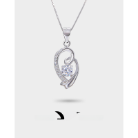 wholesale S925 Sterling Silver Light Luxury Style Niche Design Pendant Collar Necklace with Inlaid Zirconia and Diamond Fashion Accessory Wholesale-Single Pendant - No Chain 925 Silver