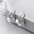 wholesale Pure silver s925 star tassel earrings, minimalist and stylish, trendy Korean-style hoop earrings-0-0
