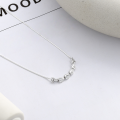 wholesale S925 Sterling Silver Korean Style Ins Minimalist Twisted Small Square Geometric Irregular Design Necklace-0-1