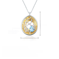 wholesale S925 silver designer gemstone pendant with silver chain, personalized design, set with natural topaz necklace pendant-0-4