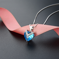 wholesale S925 Sterling Silver Korean Fashion Sweet Romantic Crystal Heart-shaped Zircon Pendant Necklace for Women-Single Pendant - Without Chain 925 Silver