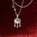 wholesale 999 Silver Chinese Style Fu Character Peace Lock Necklace, Light Luxury High-End Elegant Women's Necklace Y00679-0-2