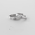 wholesale S925 Sterling Silver Japanese Cute Brushed Kitten Engraved Couple Rings, Inseparable Childhood Sweethearts Ring Loop J6943-0-2