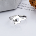 wholesale S925 Sterling Silver Korean-style Floral Chain Clasp Creative Trendy Light Luxury Open Adjustable Ring for Women-0-1