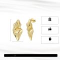 wholesale Gold Plated Sterling Silver Geometric Pleated Design Earrings for Cross-Border Europe and America, Minimalist and Elegant-0-4