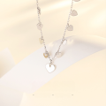 wholesale S925 Sterling Silver Minimalist Sweet Style Heart Pendant Collarbone Necklace, Ins Niche Design, Light Luxury, Advanced Sense for Women-0-0