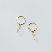 wholesale S925 silver triangle diamond stud earrings with minimalist Korean style fashion fringe ear accessories G3512-s925 silver-rose gold earrings 925 silver