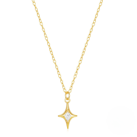 wholesale S925 Sterling Silver Star Pendant Necklace With Inlaid Zircons, A Light Luxury Design For Women-Gold 925 silver
