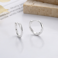 wholesale S925 Sterling Silver European and American Cross-Border Minimalist Twist Circle Line Geometric Irregular Earrings-YQR252B/approx. 1.8g 925 silver