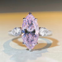 wholesale 925 Sterling Silver 7ct Full Diamond Marquise Halo Cubic Zirconia Ring for Women Cross-Border Wholesale-White Diamond-CBJZ062>No.6