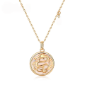 wholesale Original design 925 silver dragon zodiac pendant necklace with white shell inlay for women, New Year gift-0-0