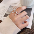 wholesale S925 Sterling Silver Korean Style Unique Creative Fashion Fresh and Elegant Design Bow Small Niche Versatile Ring-0-3