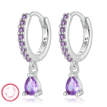 wholesale 925 Sterling Silver Small and Exquisite Ear Hoops for Women with Inlaid Diamond-Colored Zirconia Dopamine Earrings for Cross-Border Supply Wholesale-0-11