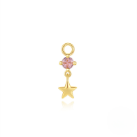 wholesale S925 Sterling Silver Geometric Tassel Earrings With Zircon And Bead Charms-Single gold #2 925 silver