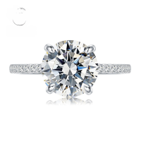 wholesale S925 Sterling Silver New Style Simple Six-Prong Ring, Engagement Wedding Band with Micro-Paved Diamonds-R049 White Diamond No. 8