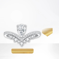 wholesale 18k White Gold Crown Tassel Ring with 048ct Lab-Grown Diamond for Engagement, Real Diamond, White Gold, K Gold, Foreign Trade-18K Gold 0.48 Carat Cultured Diamond Ring  Hong Kong Code No. 10