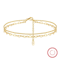 wholesale S925 Sterling Silver Minimalist Double-Layer Ankle Chain for Women Beach Foot Jewelry Wholesale-0-0