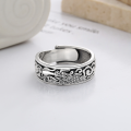 wholesale S925 Sterling Silver Retro National Tide Dragon Pattern Design Ring, Soaring Dragon Across the Seas Ethnic Style Bold Trendy Index Finger Ring-0-1