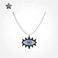 wholesale S925 Sterling Silver Light Luxury Women's Necklace with Exquisite Big Eye Pendant, Cartoonish, Stylish, and High-End Sense Collarbone Chain-DY190823-SQ-BH>925 silver