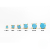 wholesale S925 Sterling Silver Classic Minimalist Zircon Stud Earrings, 6-piece Set, European And American Fashion, Personalized Ins Style-Set of 6 Gold-Turquoise