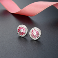 wholesale S925 Silver Cold Style Diamond-Studded Earrings, Korean Dongdaemun Zircon Matching Accessories, Cross-Border Round Earrings for Women-Stud Earrings with Plastic Earplugs 925 Silver