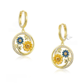wholesale GE 925 Gold Plated Silver Floral Earrings Women's Minimalist Earrings BFIRST Original Design-0-4