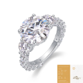 wholesale S925 Sterling Silver Exquisitely Set Light Luxury High-End Feel Ring for Women, Does Not Fade, European and American TK Live Broadcast Best-Selling 5ct Moissanite Ring-0-6